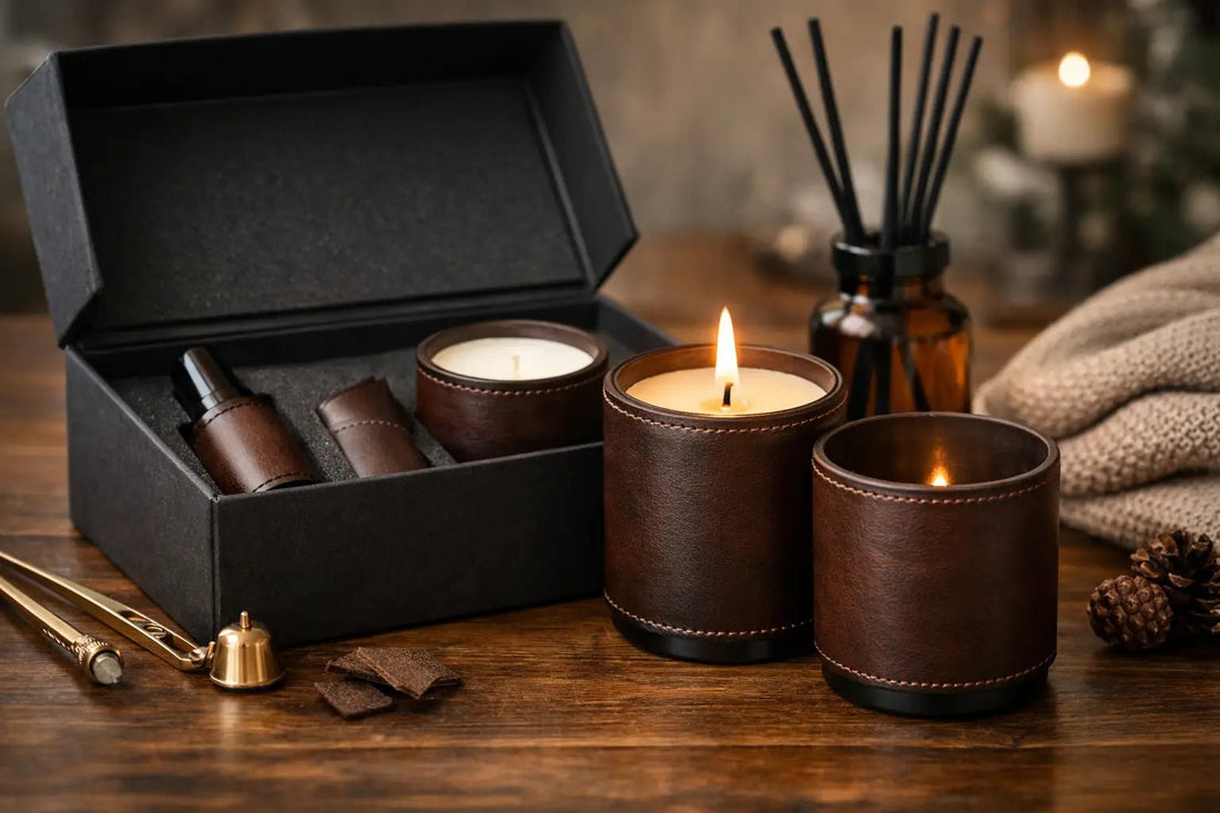 Why a Leather Candle Gift Set Works - 76008 Candle Co.