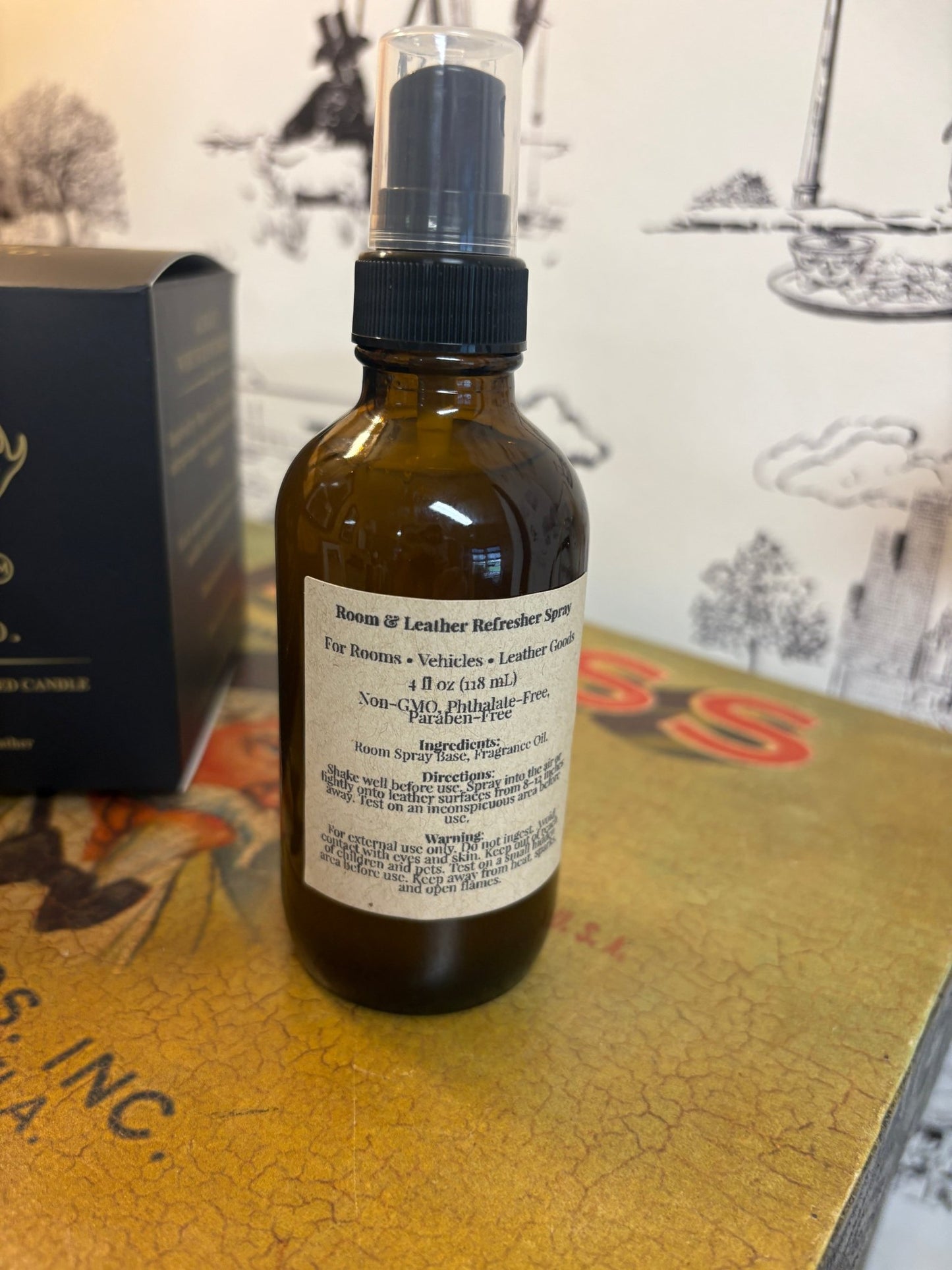 Leather Scented Air Spray – 4 oz | Room & Car Freshener - 76008 Candle Co.