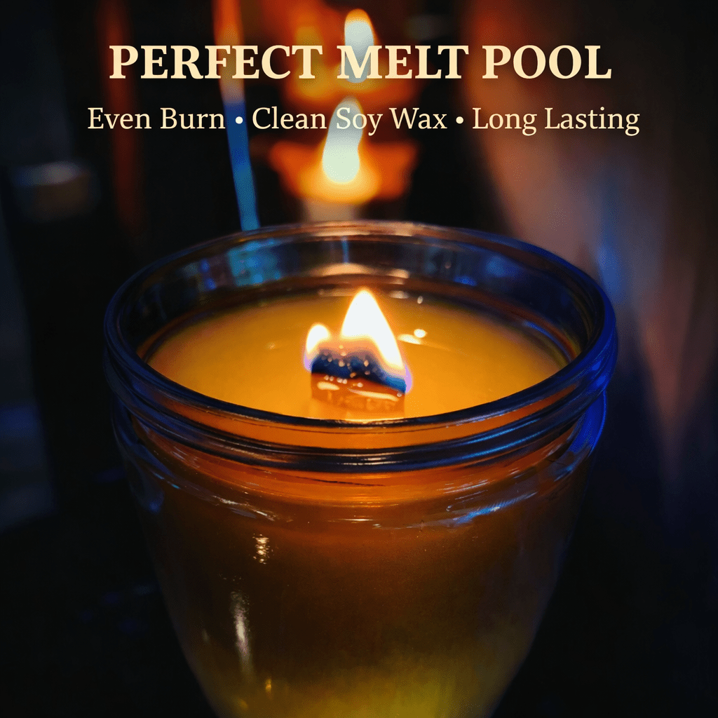 Leather Scented Soy Candle for Men - Crackling Wood Wick, Amber Glass Jar | 76008 Candle Co. - 76008 Candle Co.