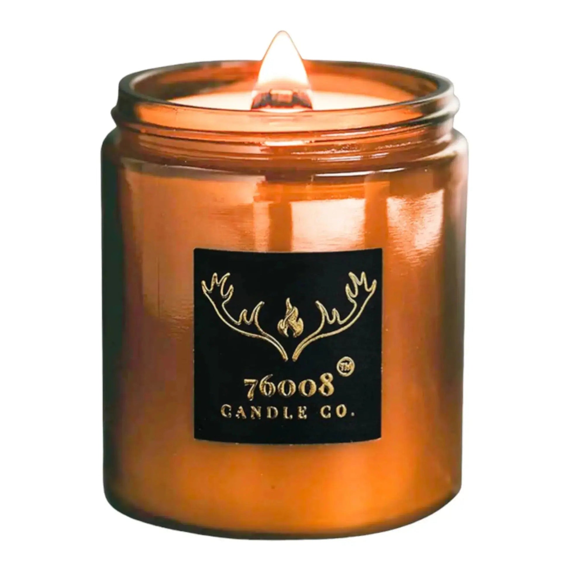 Leather Vanilla Candle | Wood Wick Soy Candle | 76008 Candle Co. - 76008 Candle Co.