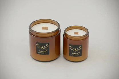 Leather & Whiskey Candle - Wood Wick Soy Candle - 76008 Candle Co.