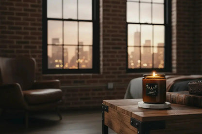 Leather & Whiskey Candle - Wood Wick Soy Candle - 76008 Candle Co.
