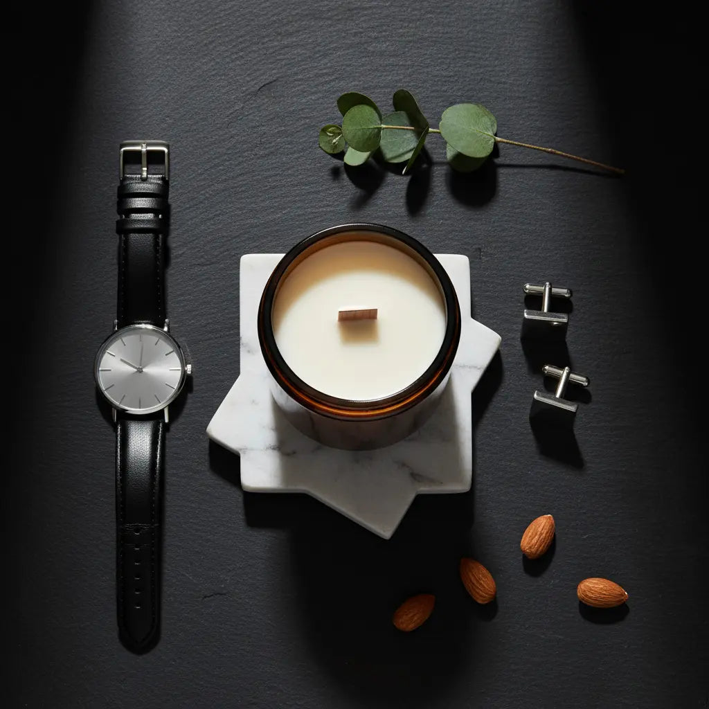 Leather & Whiskey Candle - Wood Wick Soy Candle - 76008 Candle Co.