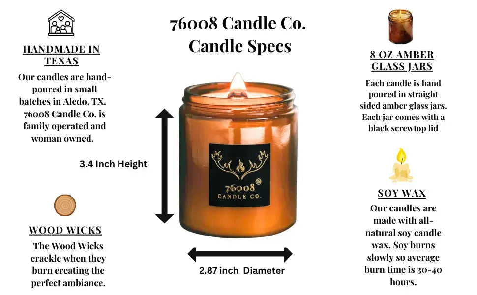 Sweet Grace Scented Candle | Aromatherapy Wood Wick Candles for Home | Handcrafted Long - Lasting Soy Wax Candles | Housewarming Gifts for Women - 76008 Candle Co.